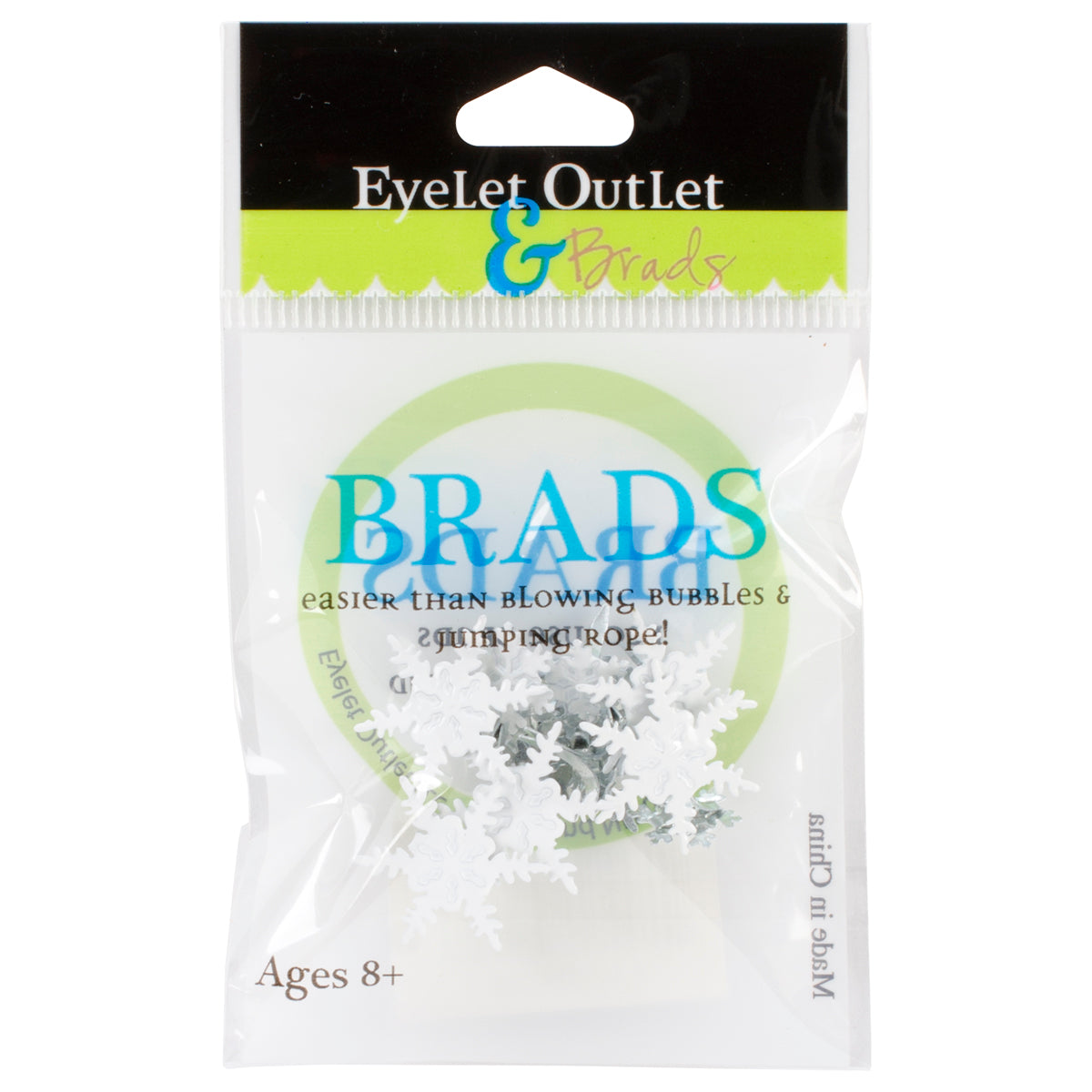 Eyelet Outlet Shape Brads 12/Pkg Snowflakes