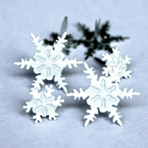 Eyelet Outlet Shape Brads 12/Pkg Snowflakes