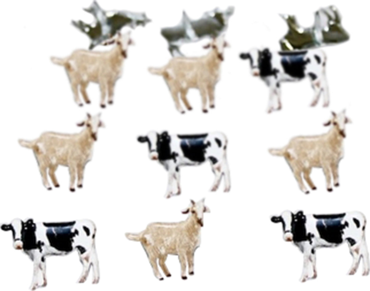 Eyelet Outlet Shape Brads 12/Pkg Cow & Goat