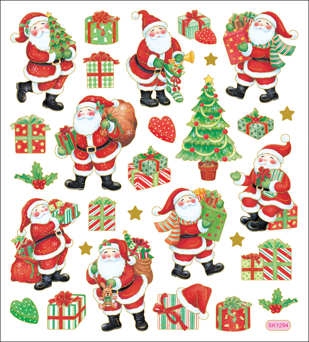 Multicolored Stickers Santa's Jobs
