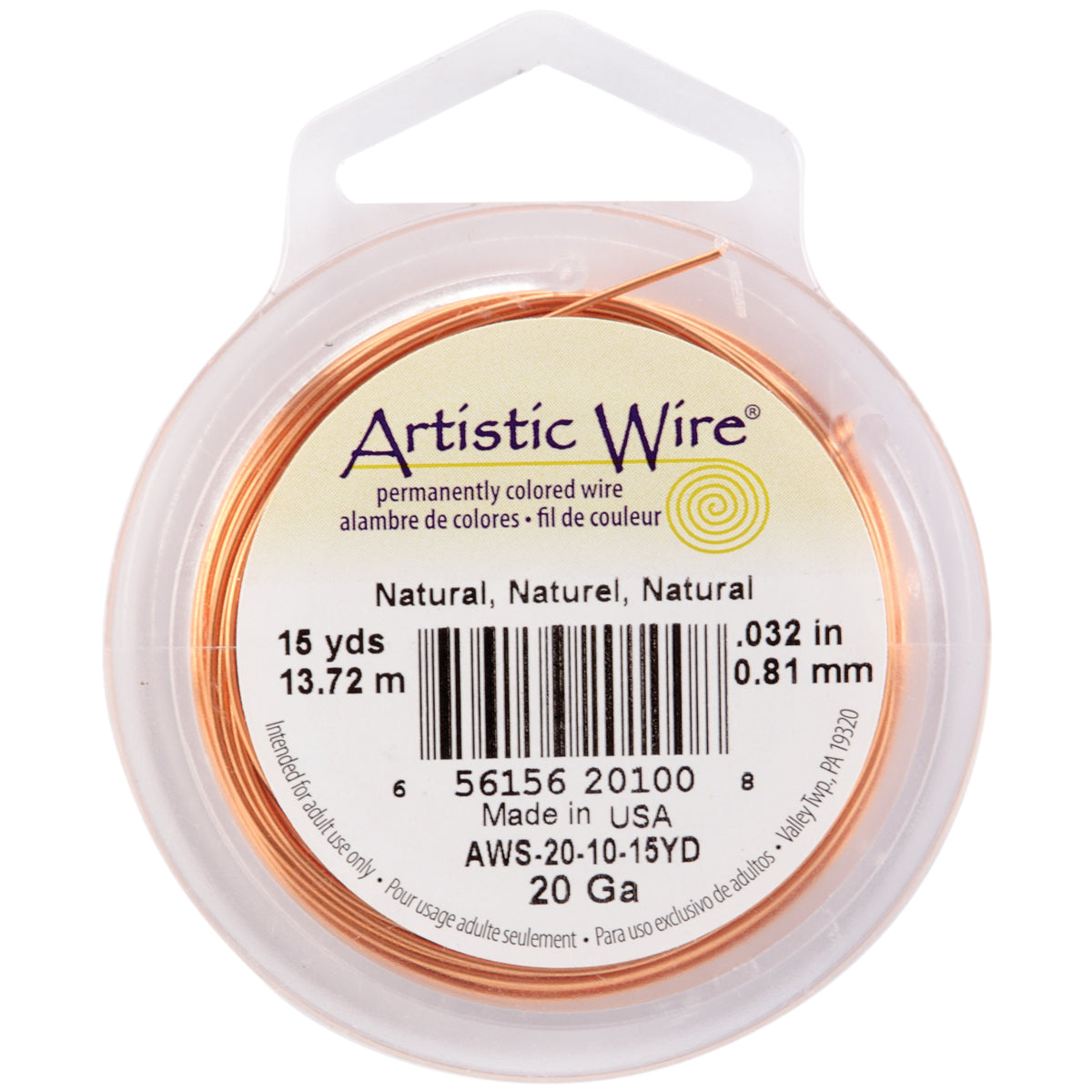 Artistic Wire Natural - 20 Gauge, 15yd