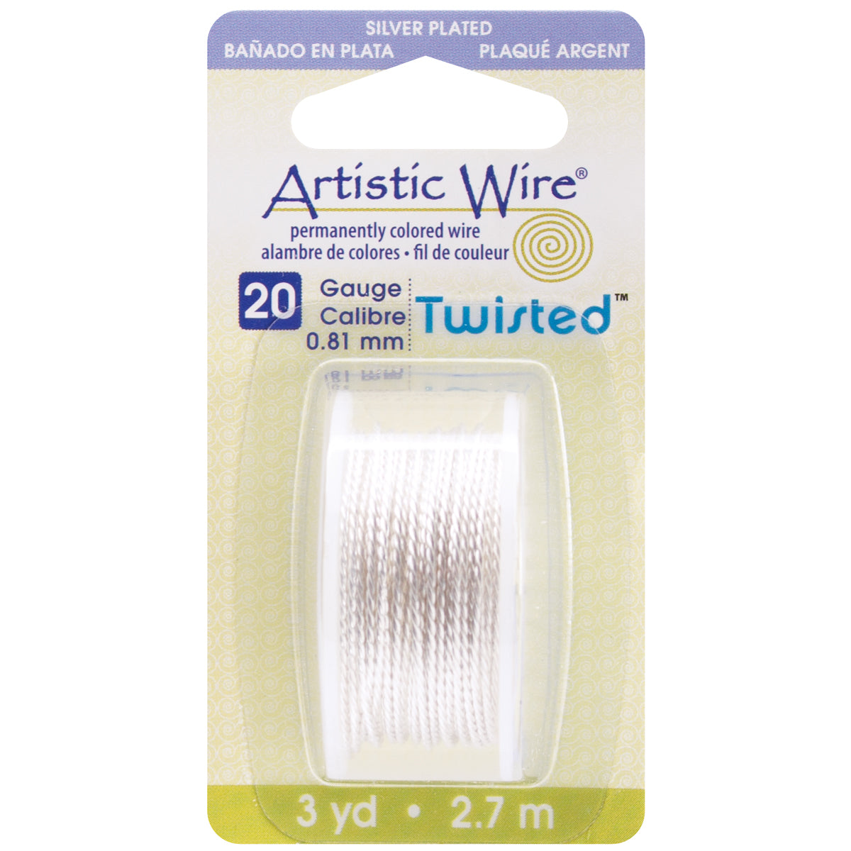 Artistic Wire Twisted Silver - 20 Gauge, 3yd