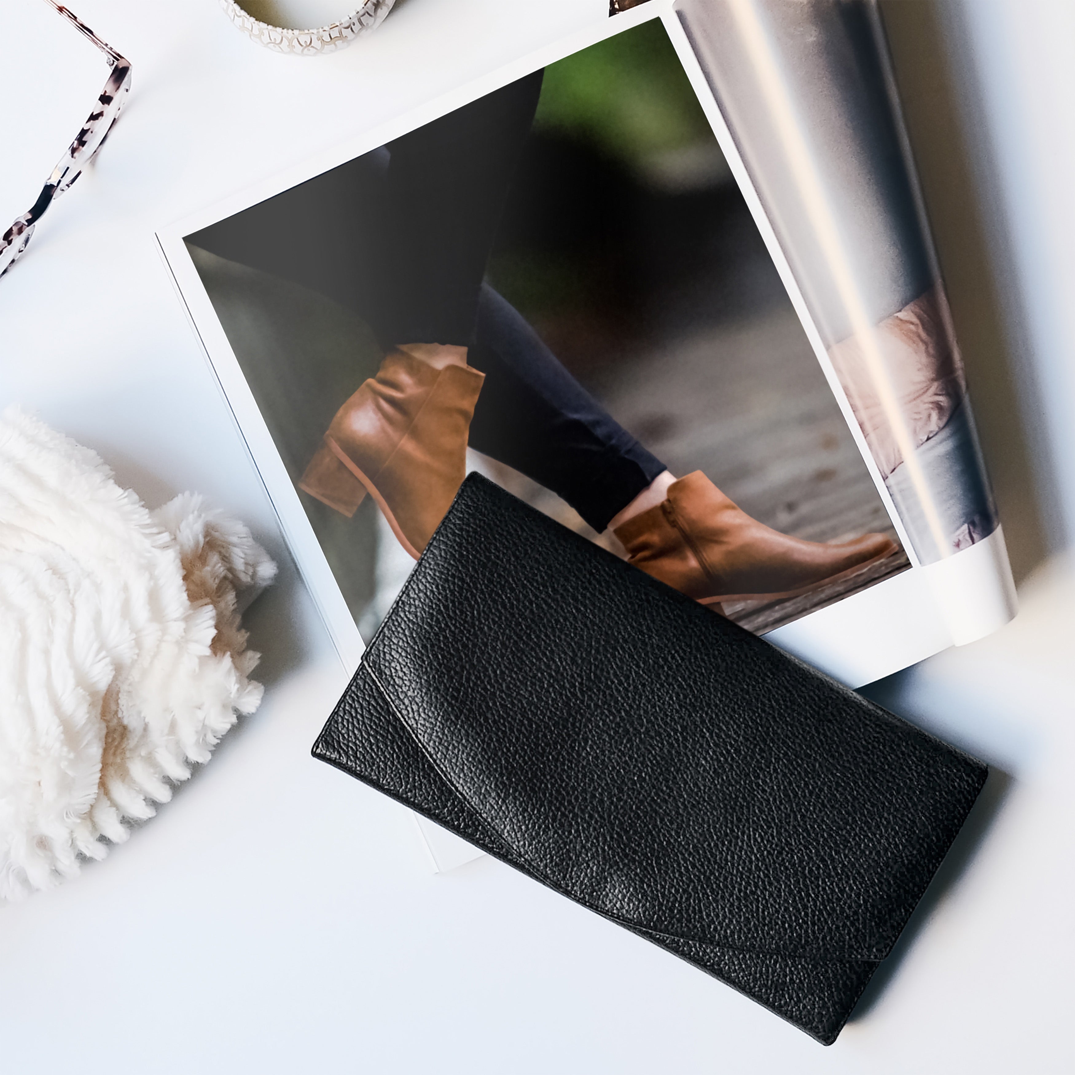 Leather Premium Trim Piece 8"X11" Black