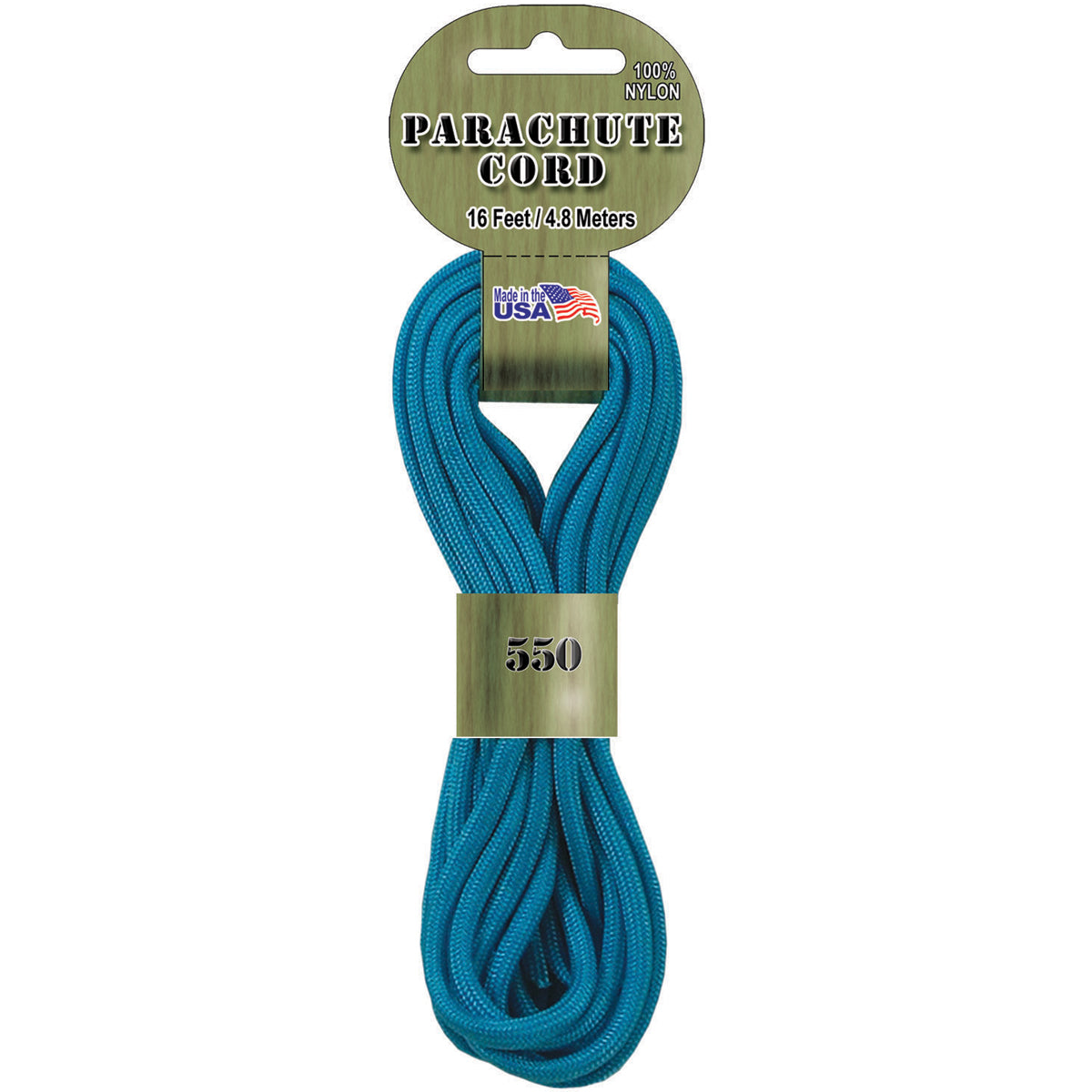 Parachute Cord 4mmx16' Turquoise