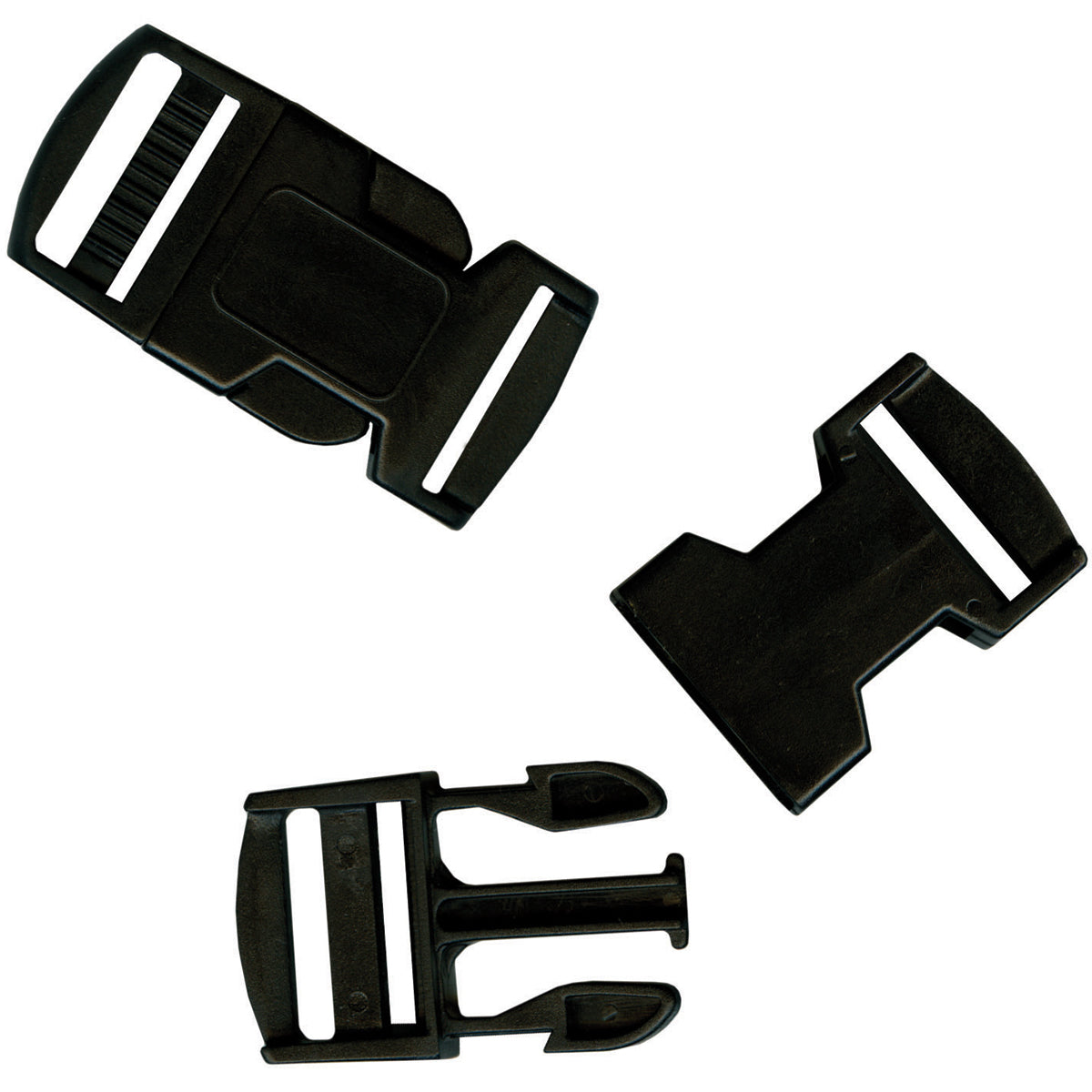 Parachute Cord Bracelet Buckles 25mm 2/Pkg Black