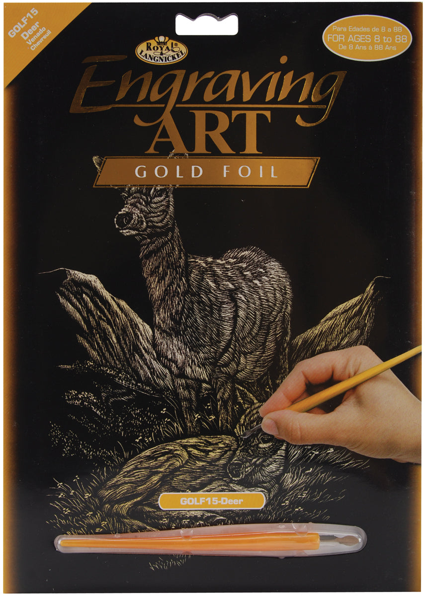 Gold Foil Engraving Art Kit 8"X10" Deer
