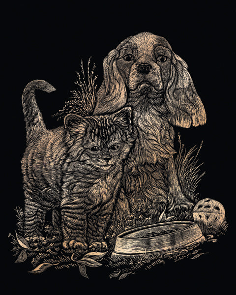 Copper Foil Engraving Art Kit 8"X10" Kitten & Puppy