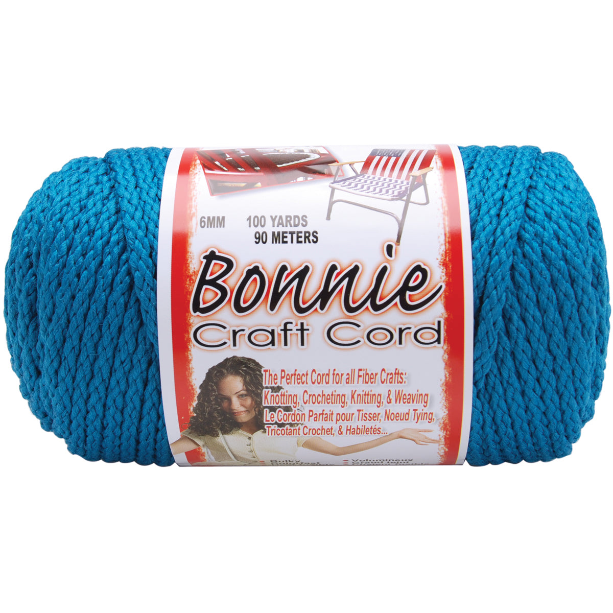 Bonnie Macrame Craft Cord 6mmX100yd Sapphire Teal