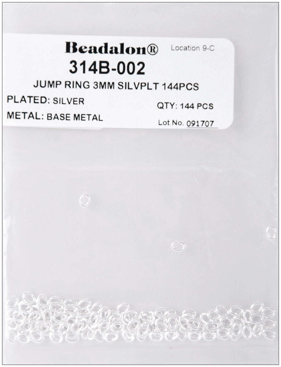 Jump Rings 3mm 144/Pkg Silver-Plated