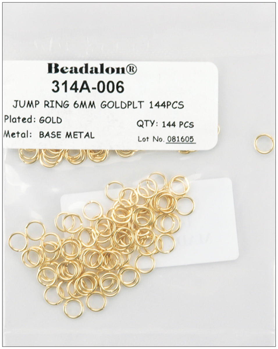 Jump Rings 6mm 144/Pkg Gold-Plated