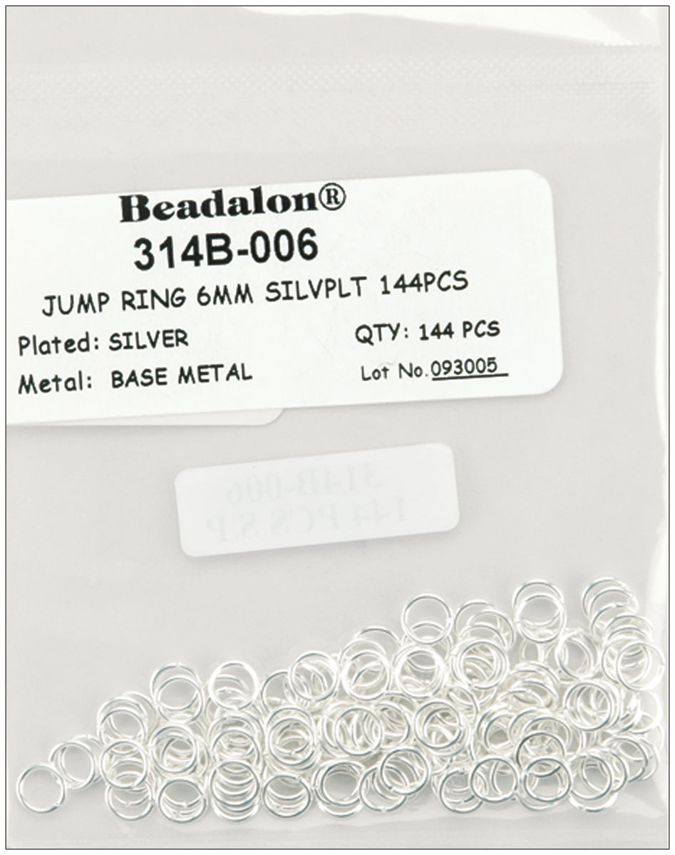 Jump Rings 6mm 144/Pkg Silver-Plated