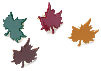 Painted Metal Paper Fasteners 50/Pkg Leaves - Fall