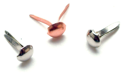 Mini Metal Paper Fasteners 3mm 100/Pkg Round - Metal Finishes