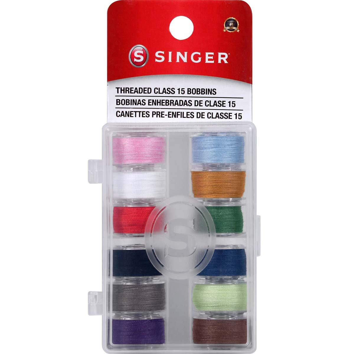 Transparent Plastic Class 15 Bobbins - Threaded 12/Pkg