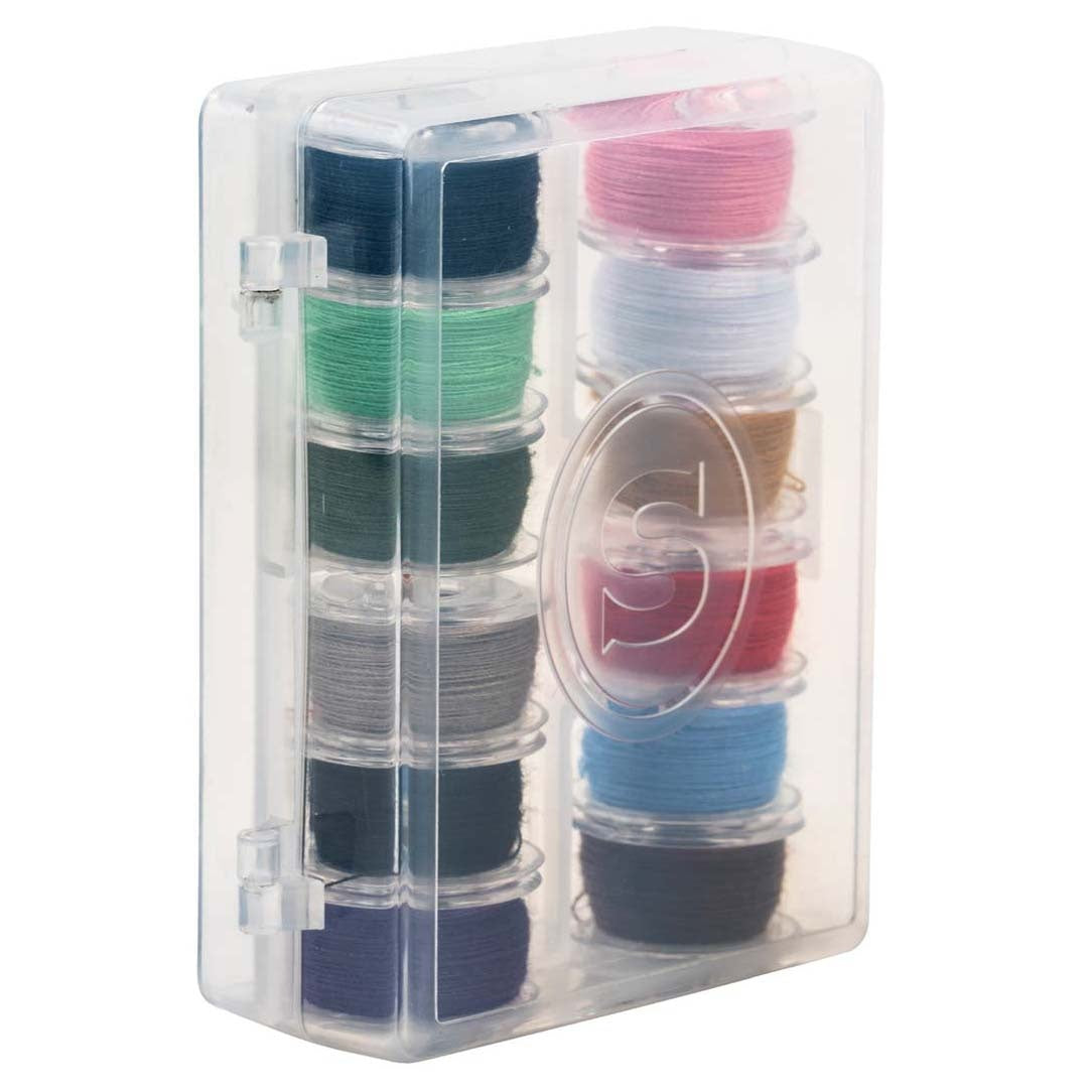 Transparent Plastic Class 15 Bobbins - Threaded 12/Pkg