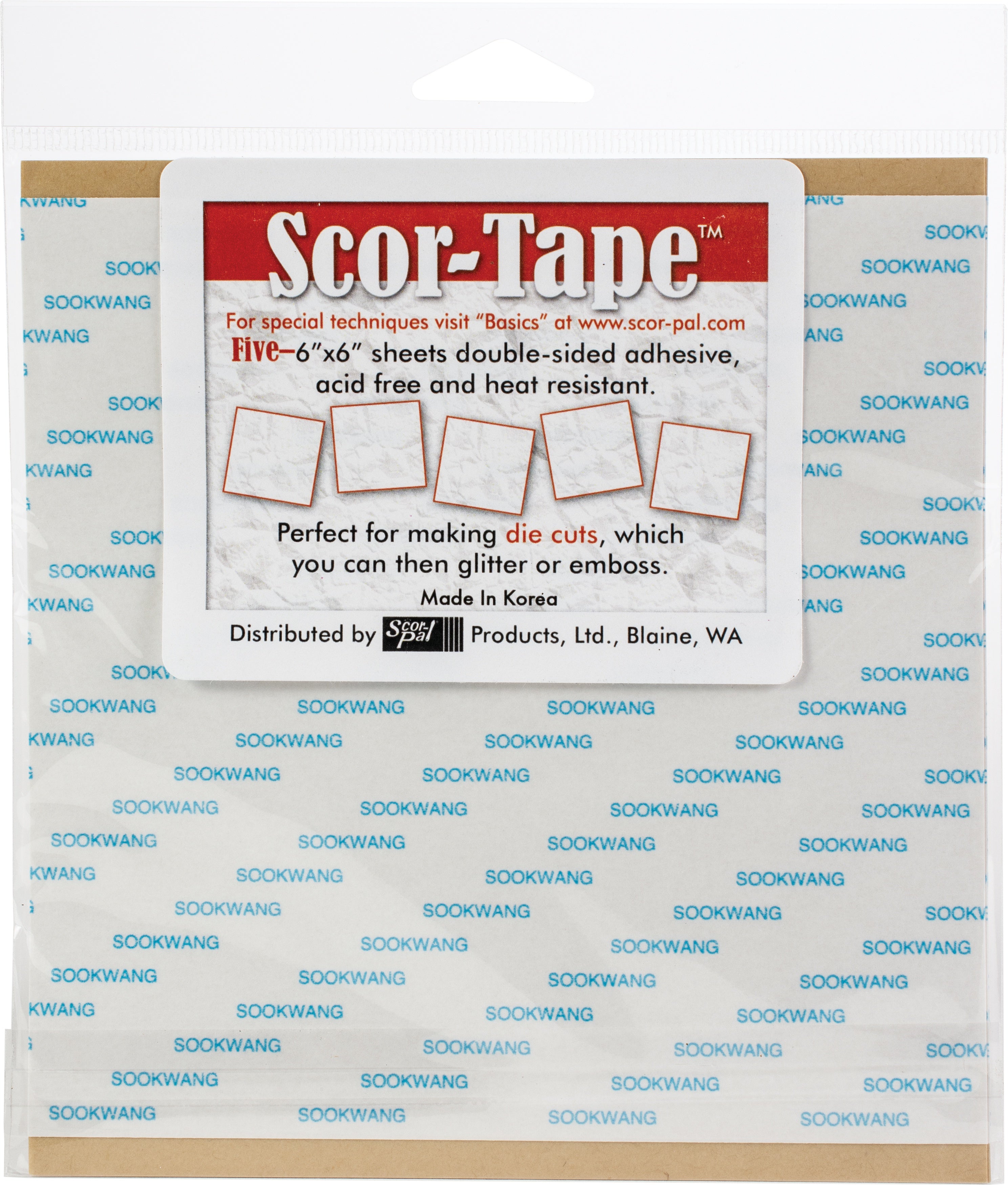 Scor-Tape Sheets 5/Pkg 6"X6"