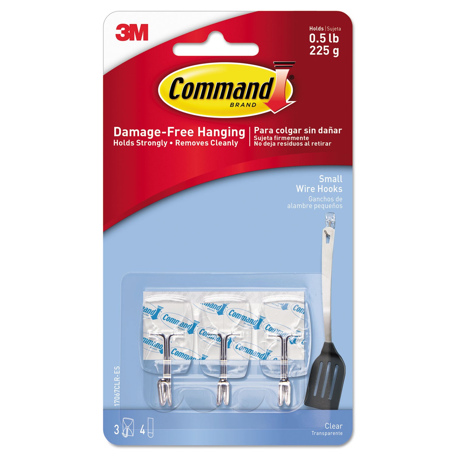 Command Small Utensil Hooks Clear 3 Hooks & 4 Strips