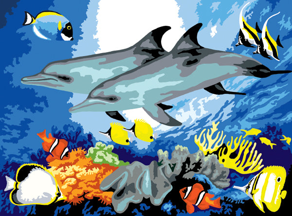 Junior Large Paint By Number Kit 15.25"X11.25" Dolphins