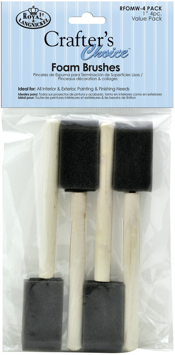 Foam Brushes 4/Pkg 1" Width