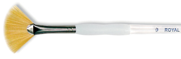 Soft-Grip Golden Taklon Fan Brush Size 4