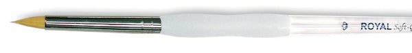 Soft-Grip Golden Taklon Short Round Brush Size 8