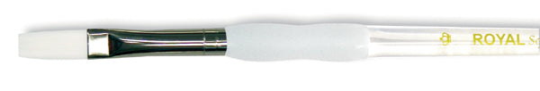 Soft-Grip White Taklon Flat Brush Size 8