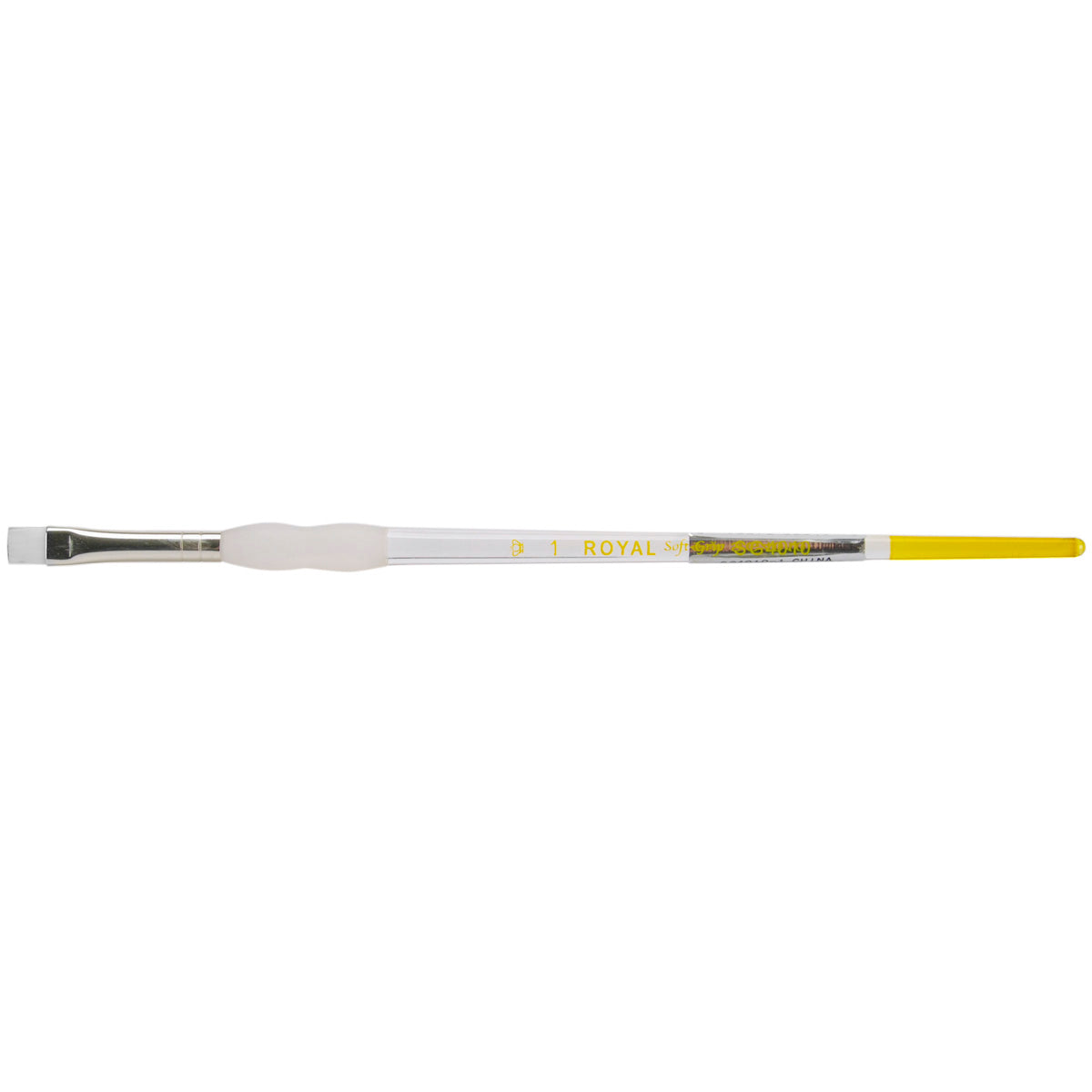 Soft-Grip White Taklon Bright Brush Size 1