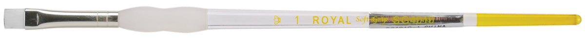 Soft-Grip White Taklon Bright Brush Size 1