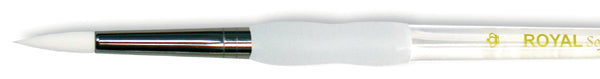 Soft-Grip White Taklon Round Brush Size 4