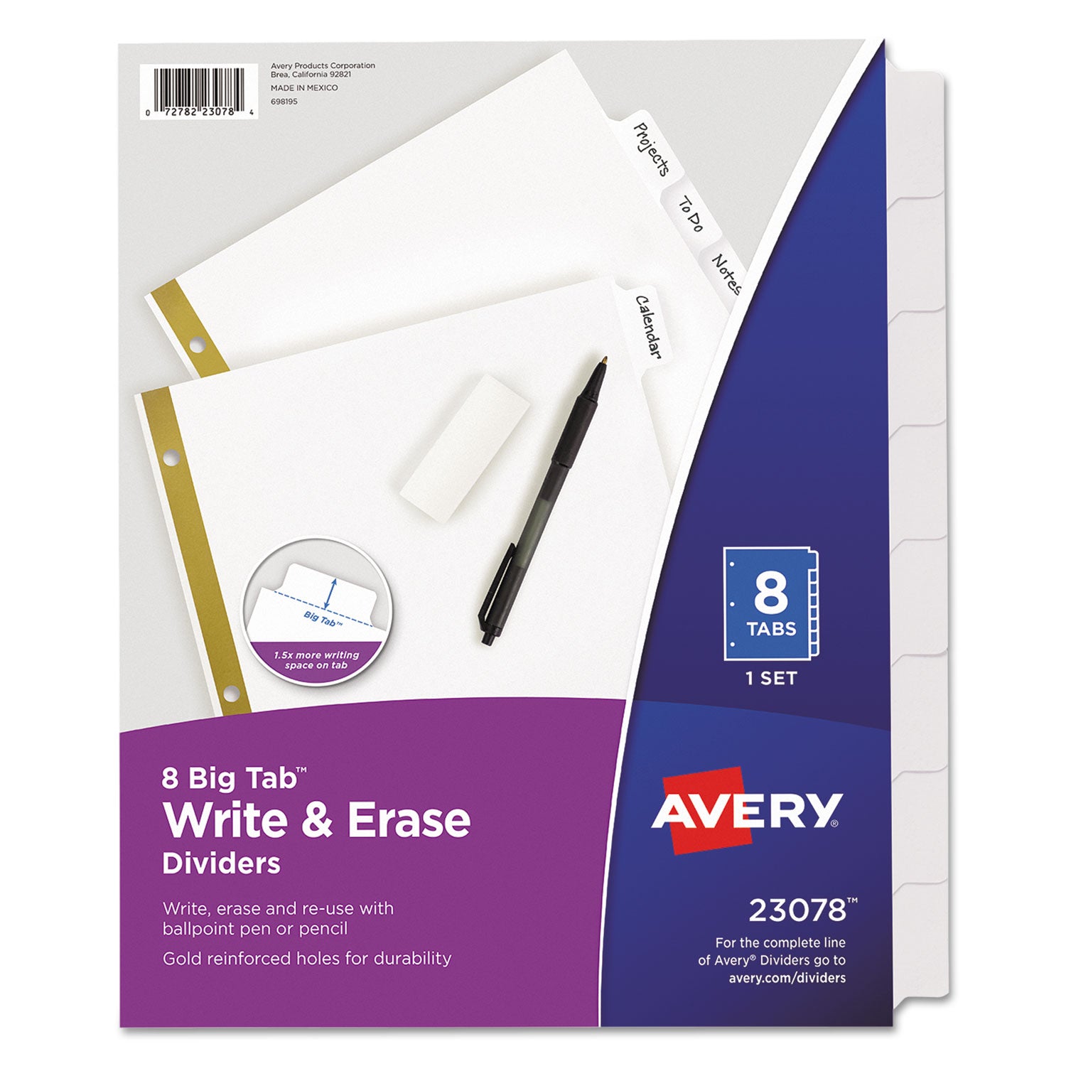 Avery® Write & Erase Big Tab Paper Dividers, 8-Tab, Letter