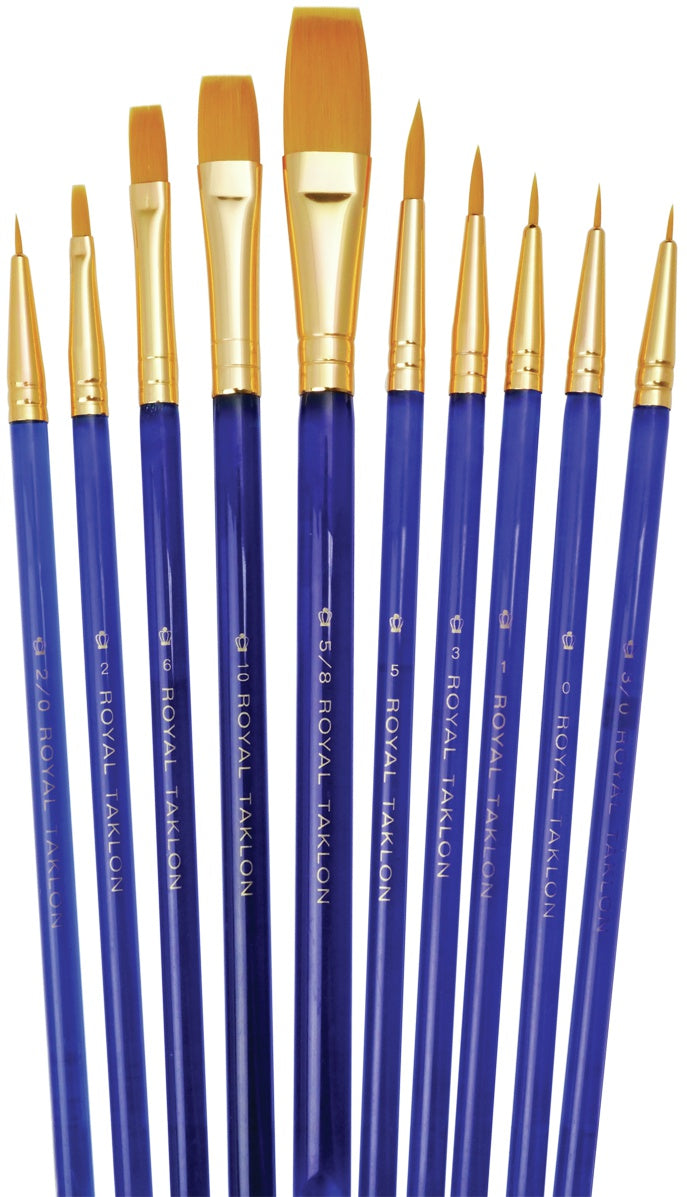 Gold Taklon Super Value Pack Brush Set 10/Pkg