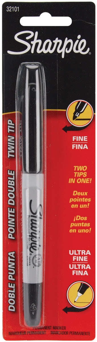 Sharpie Fine/Ultra Fine Twin-Tip Permanent Marker Carded Black