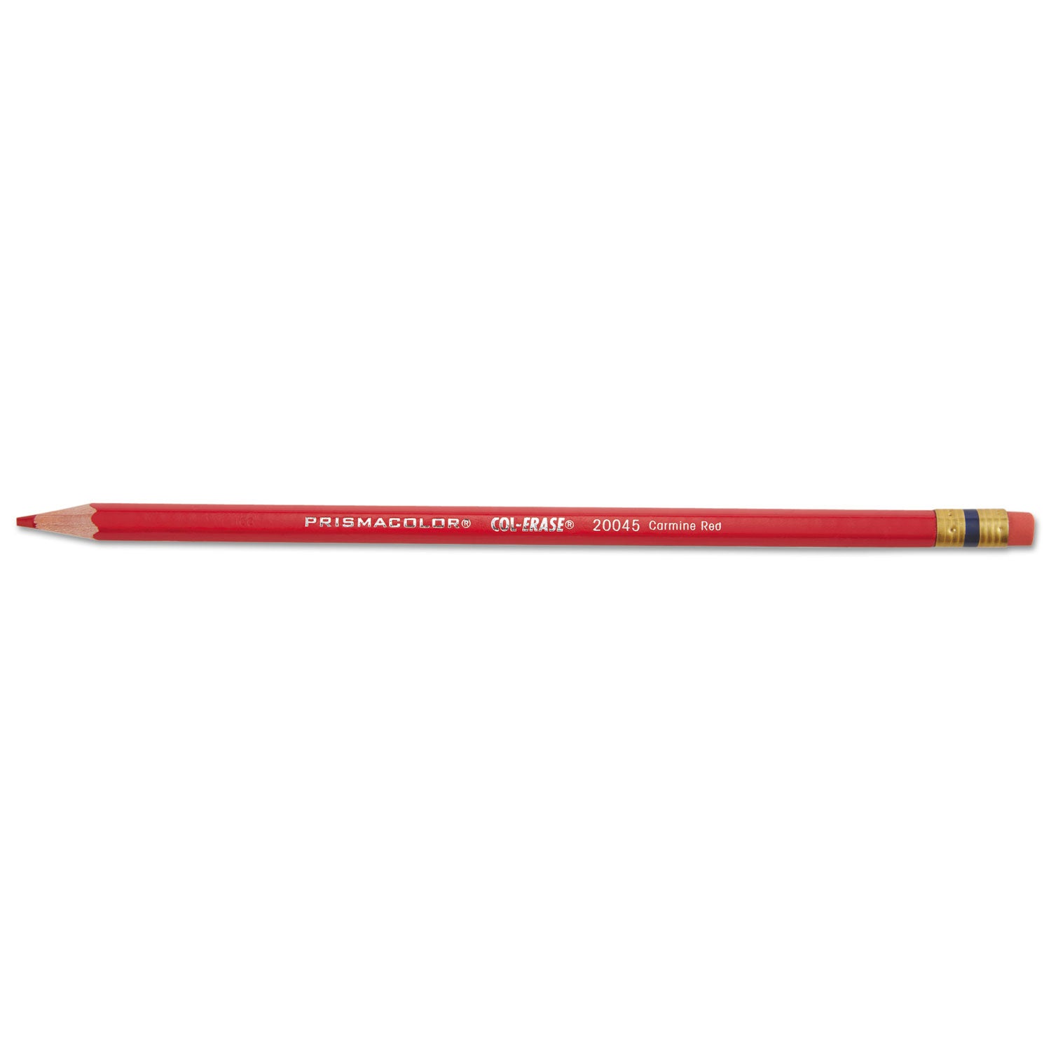 Prismacolor® Col-Erase Pencil w/Eraser, Carmine Red Lead/Barrel, Dozen