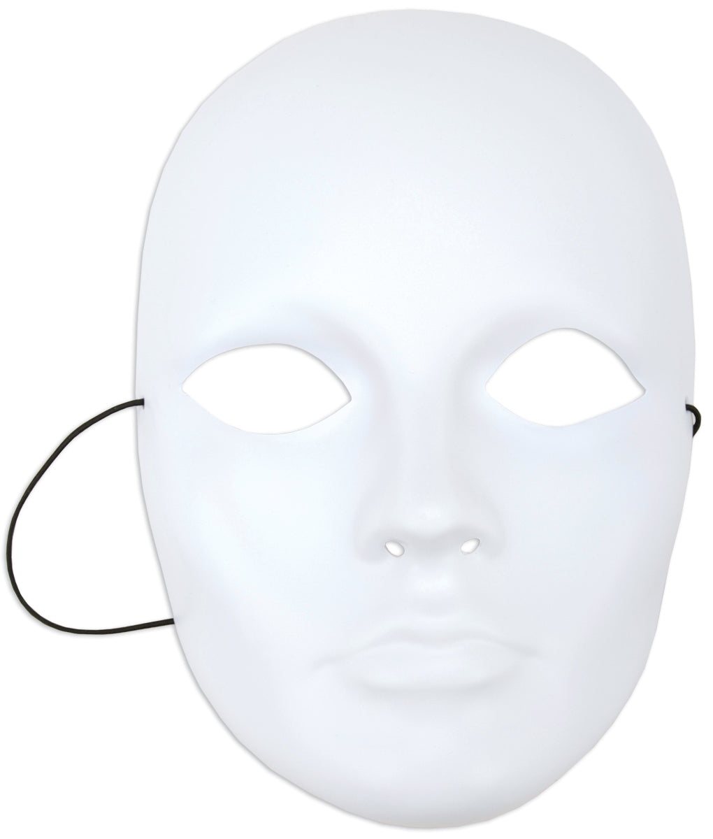 Mask-It Full Male Face Form 8.5" White