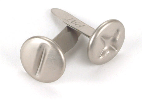 Metal Paper Fasteners 10mm 25/Pkg Screw Heads - Pewter