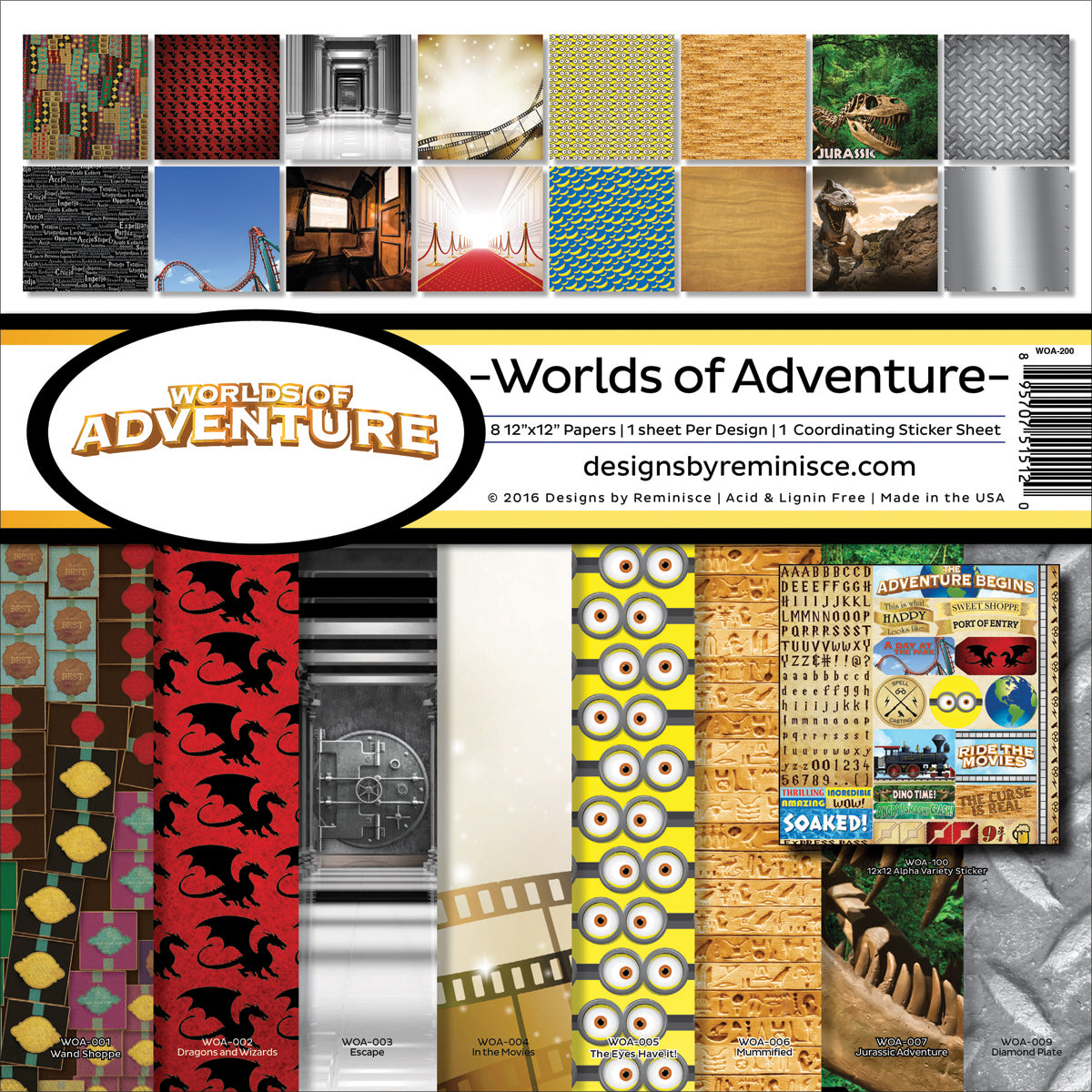 Reminisce Collection Kit 12"X12" Worlds Of Adventure
