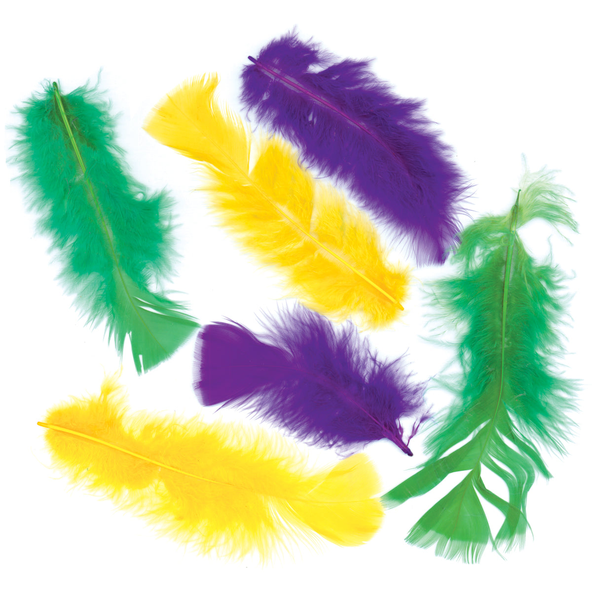 Flat Turkey Feathers 14g Mardi Gras