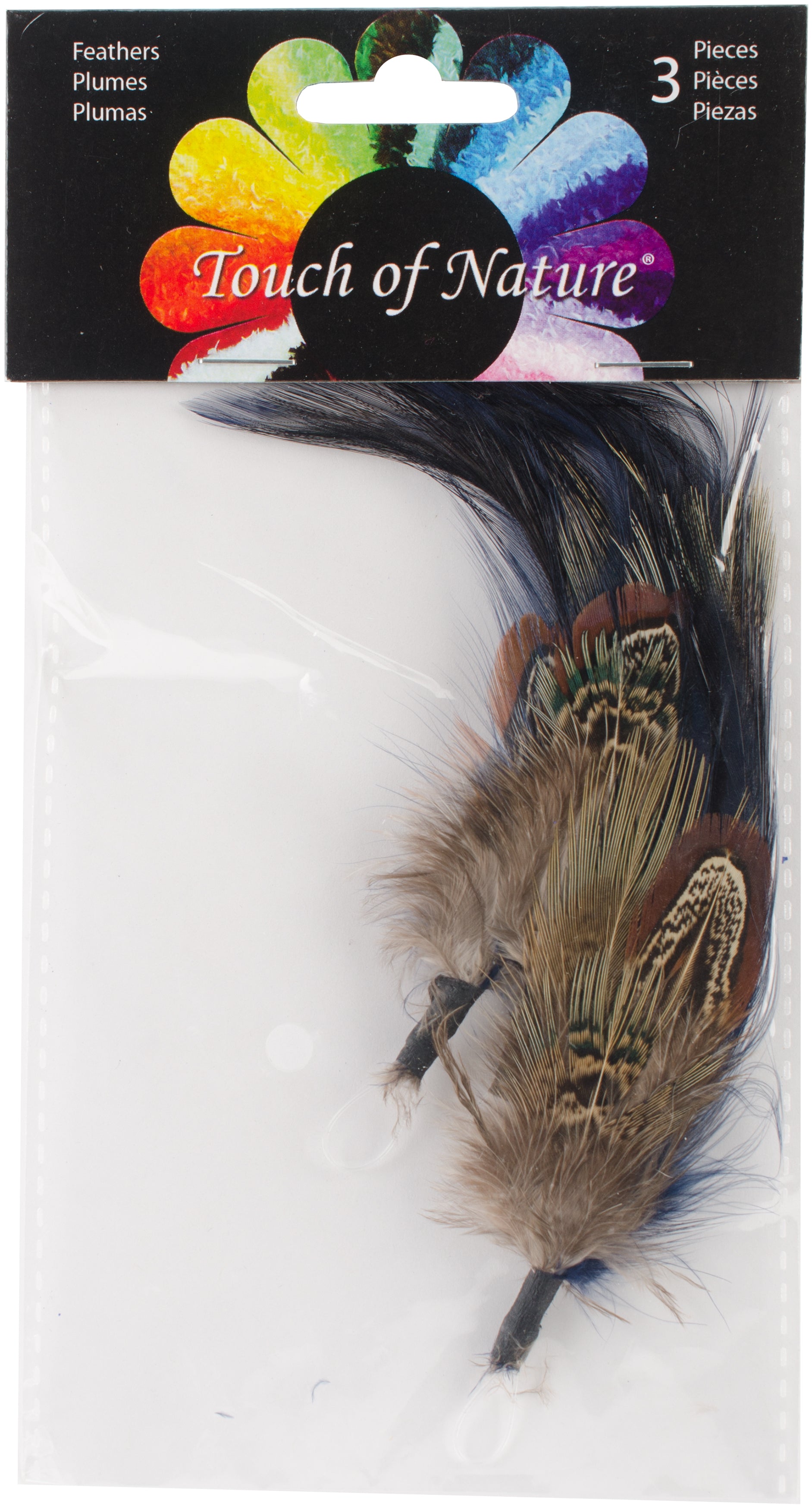 Feather Picks 4" To 7" 2/Pkg Dark Blue & Brown
