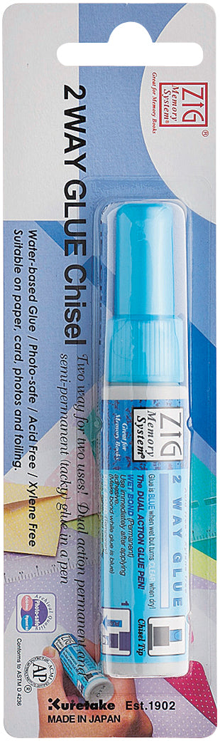 Zig 2-Way Glue Pen Carded Chisel Tip