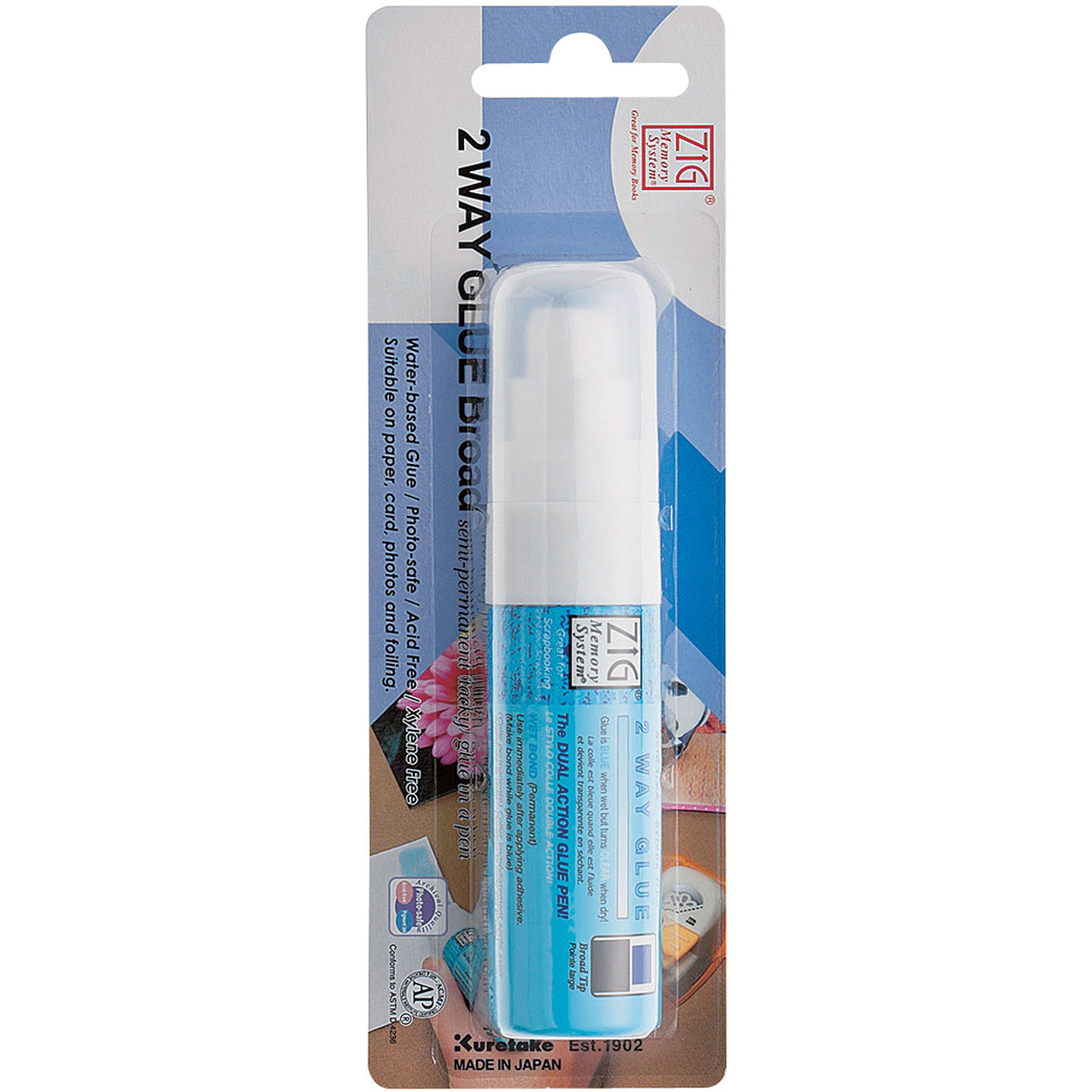 Zig 2-Way Glue Pen Carded Jumbo Tip
