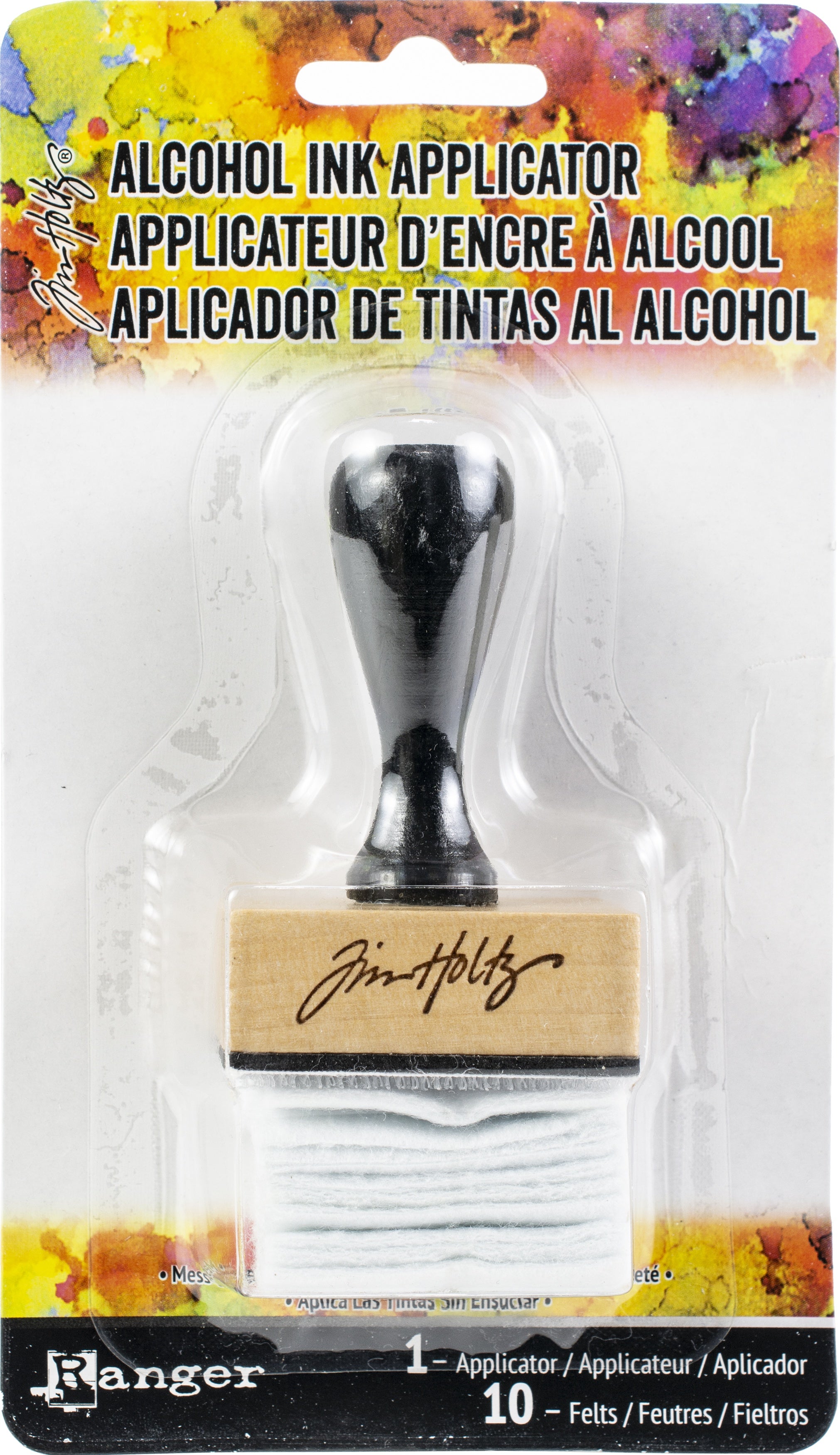 Tim Holtz Adirondack Alcohol Ink Applicator Stamp Handle W/10 Felts