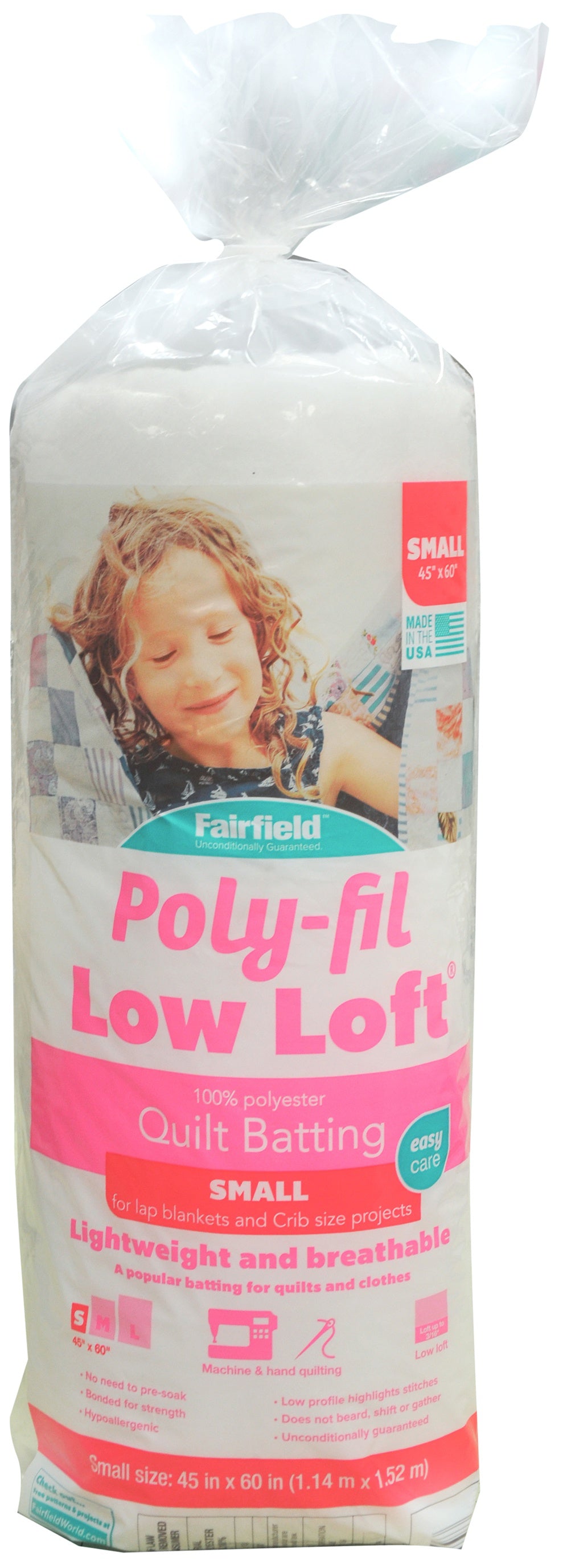 Low-Loft Bonded Polyester Batting Crib Size 45"X60" FOB: MI