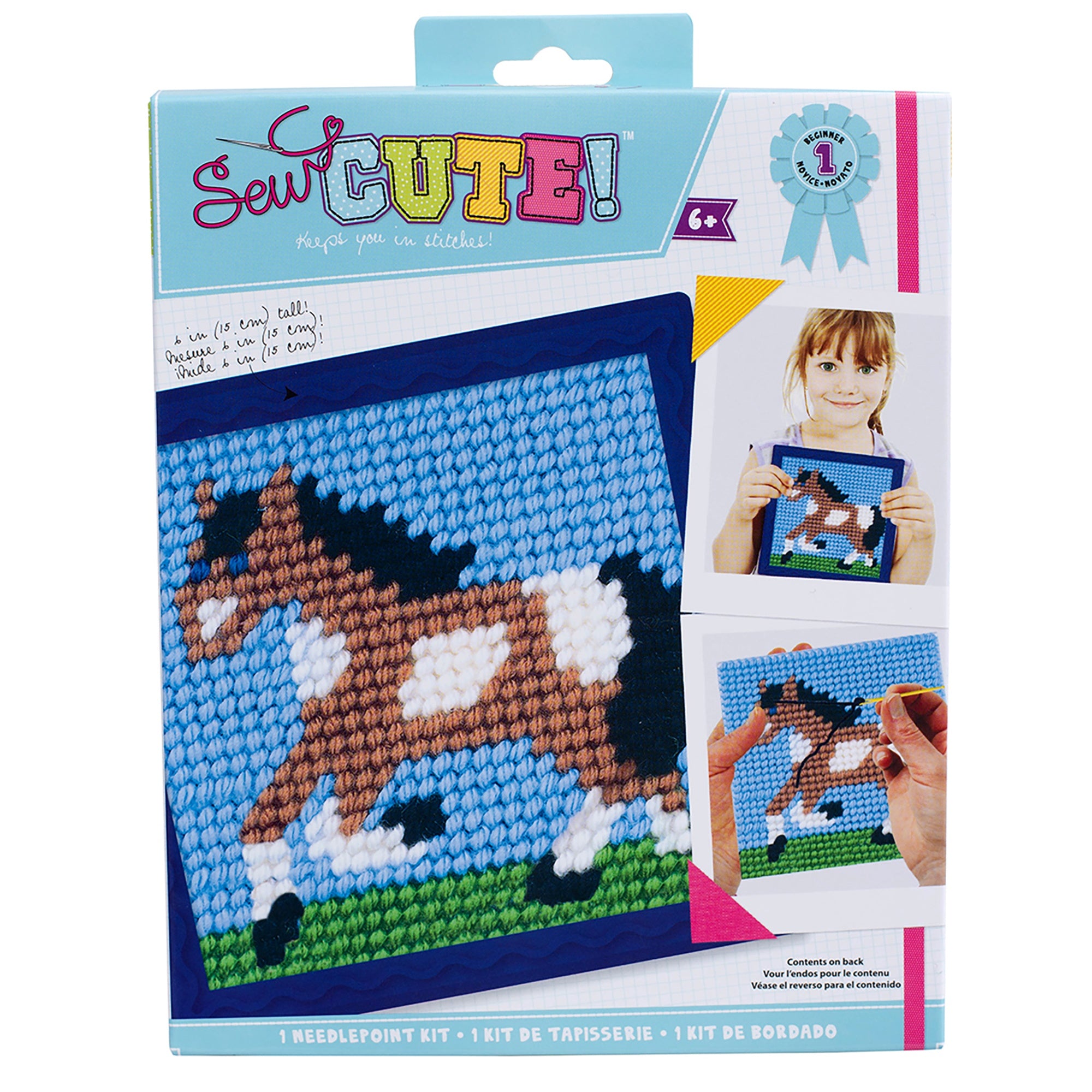 Sew Cute! Horse Needlepoint Kit 6"X6" Stitched In Yarn