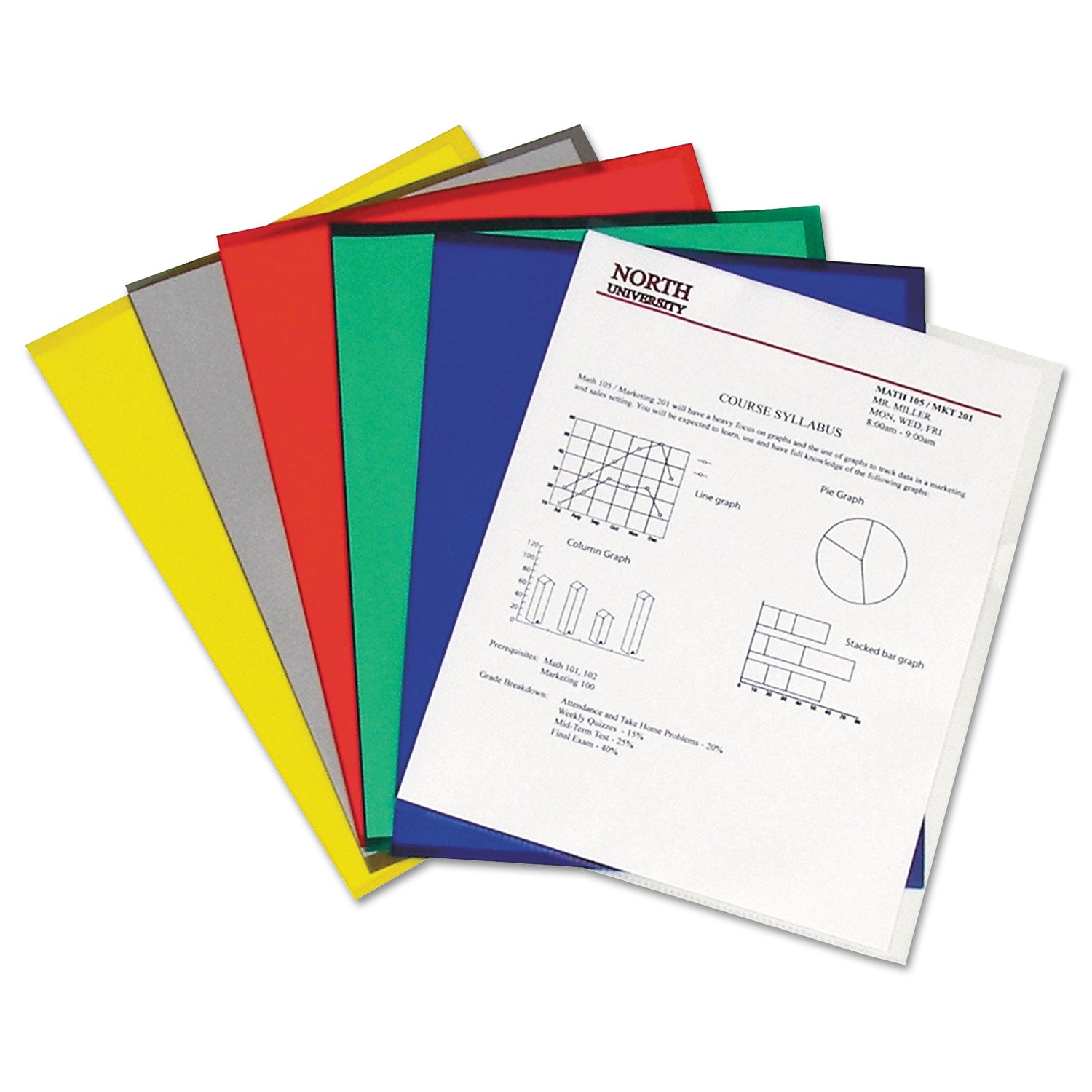 C-Line® Antimicrobial Project Folders, Jacket, Letter, Polypropylene, Clear, 25/Box