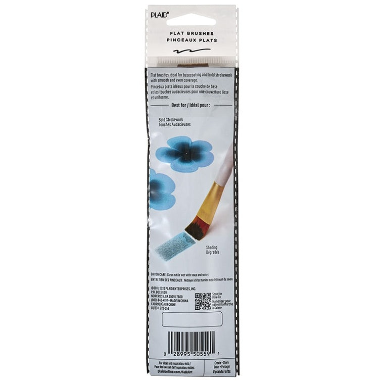 Folkart Bronze Taklon Brush Set 3/Pkg