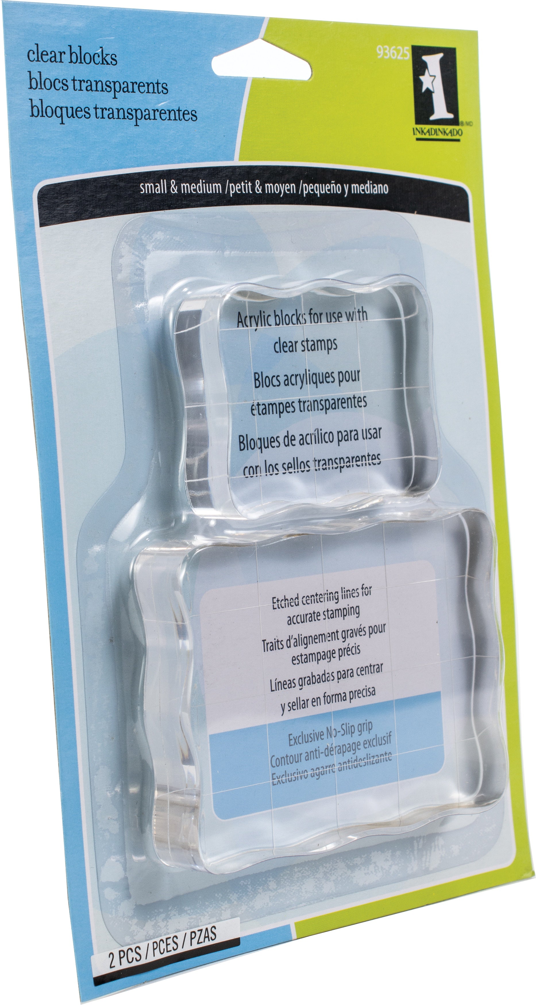 Inkadinkado Clear On Clear Acrylic Blocks 2/Pkg Small 2.25"X1.75", Medium 3.5"X2.5"