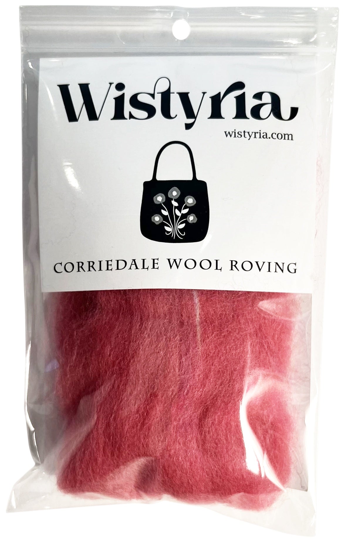 Wool Roving 12" .22oz Berry