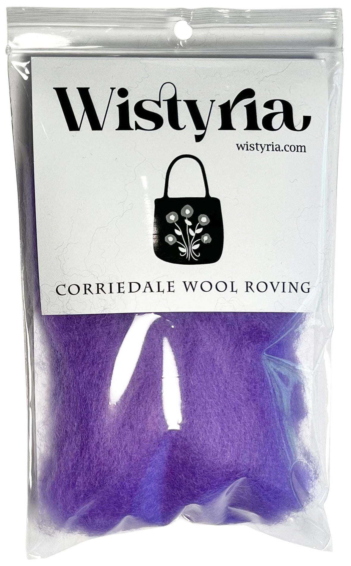 Wool Roving 12" .22oz Lavender