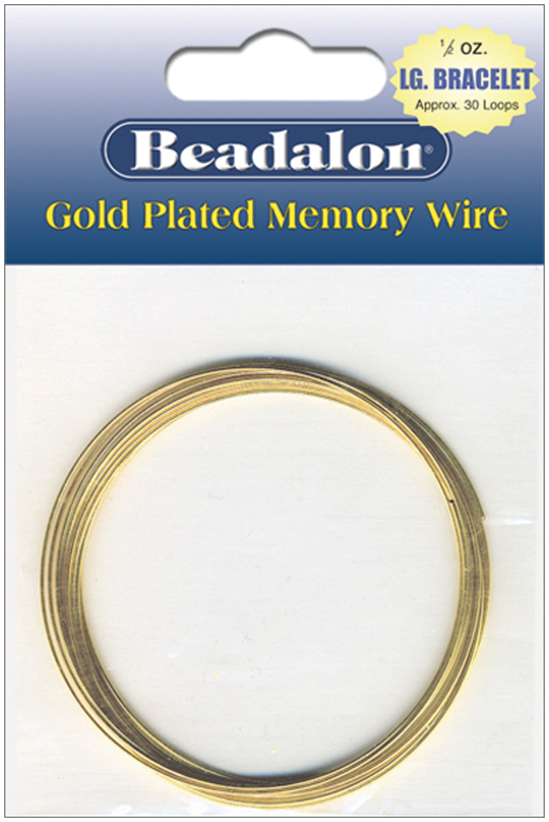 Memory Wire Large Bracelet .62mm .5oz Gold-Plated - 30 Coils
