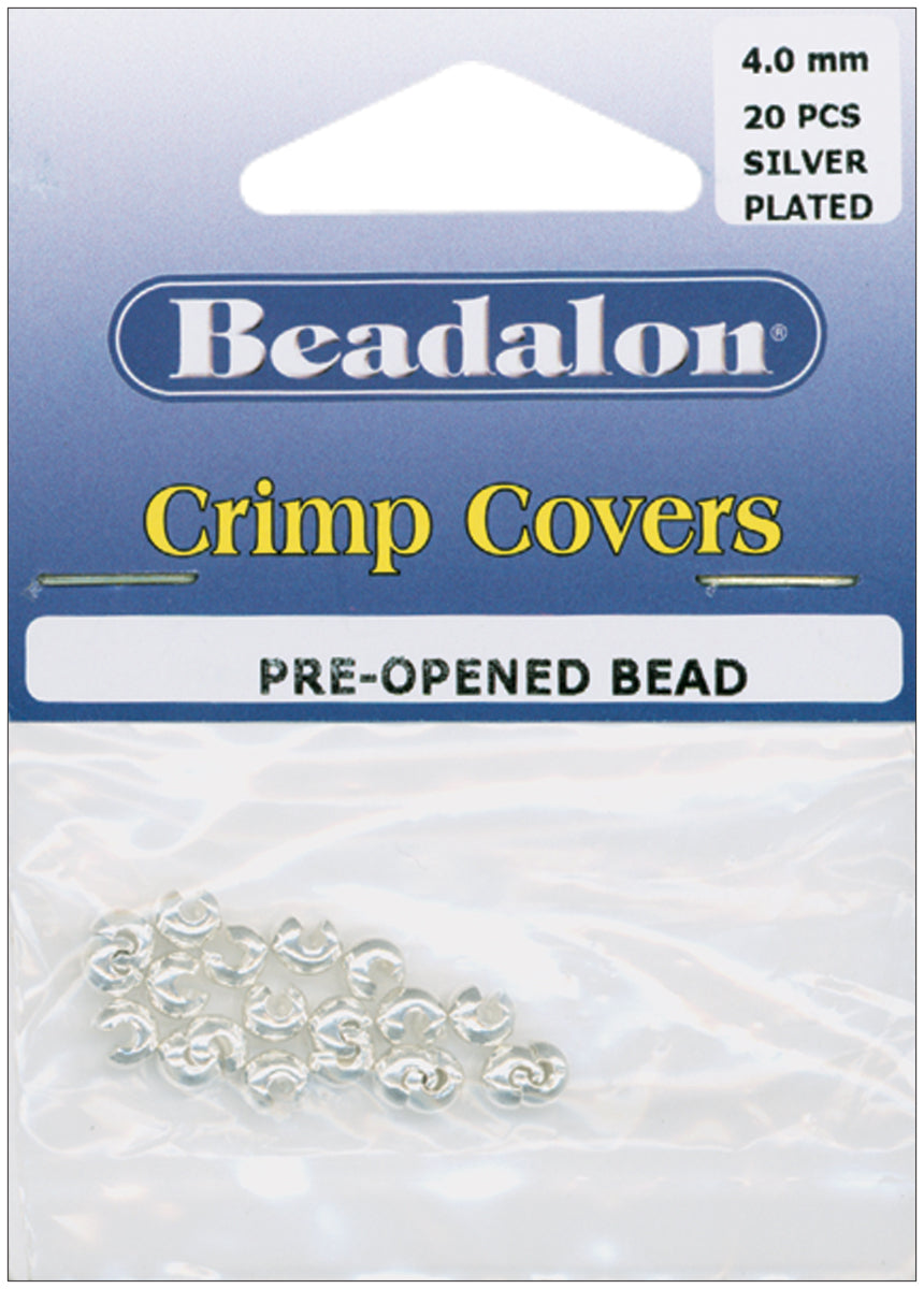 Silver-Plated Crimp Covers 4mm 20/Pkg